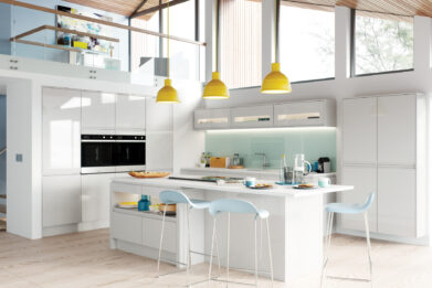 Modern Contemporary Strada Gloss Light Grey Kitchen Hero
