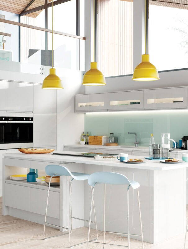 Modern Contemporary Strada Gloss Light Grey Kitchen Hero