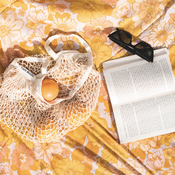 Cotton Furoshiki fabric wraps offer a bright alternative to plastic shopping bags. Starting from $25 from saltbags.nz
