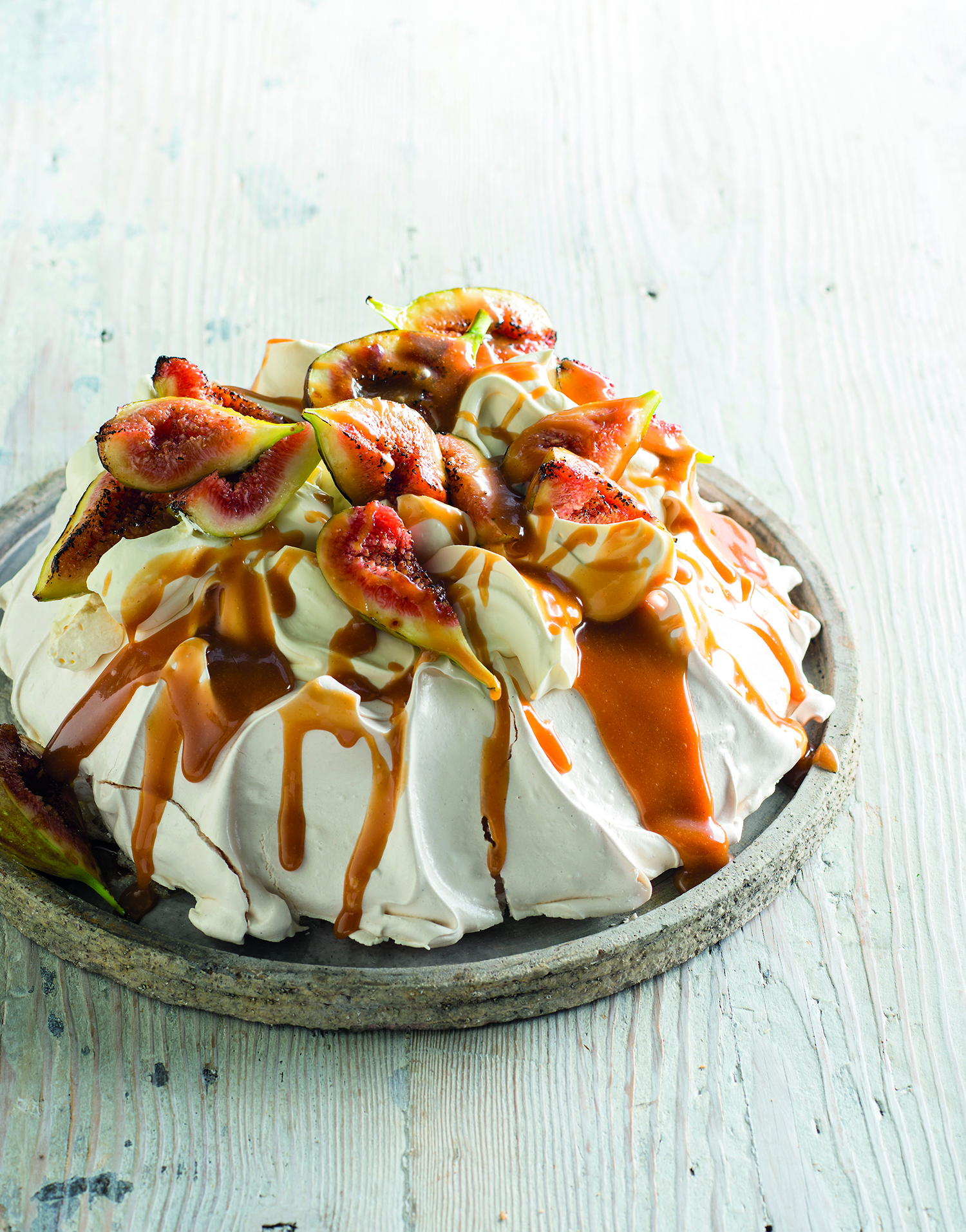 Fig and Caramel Sour Cream Pavlova