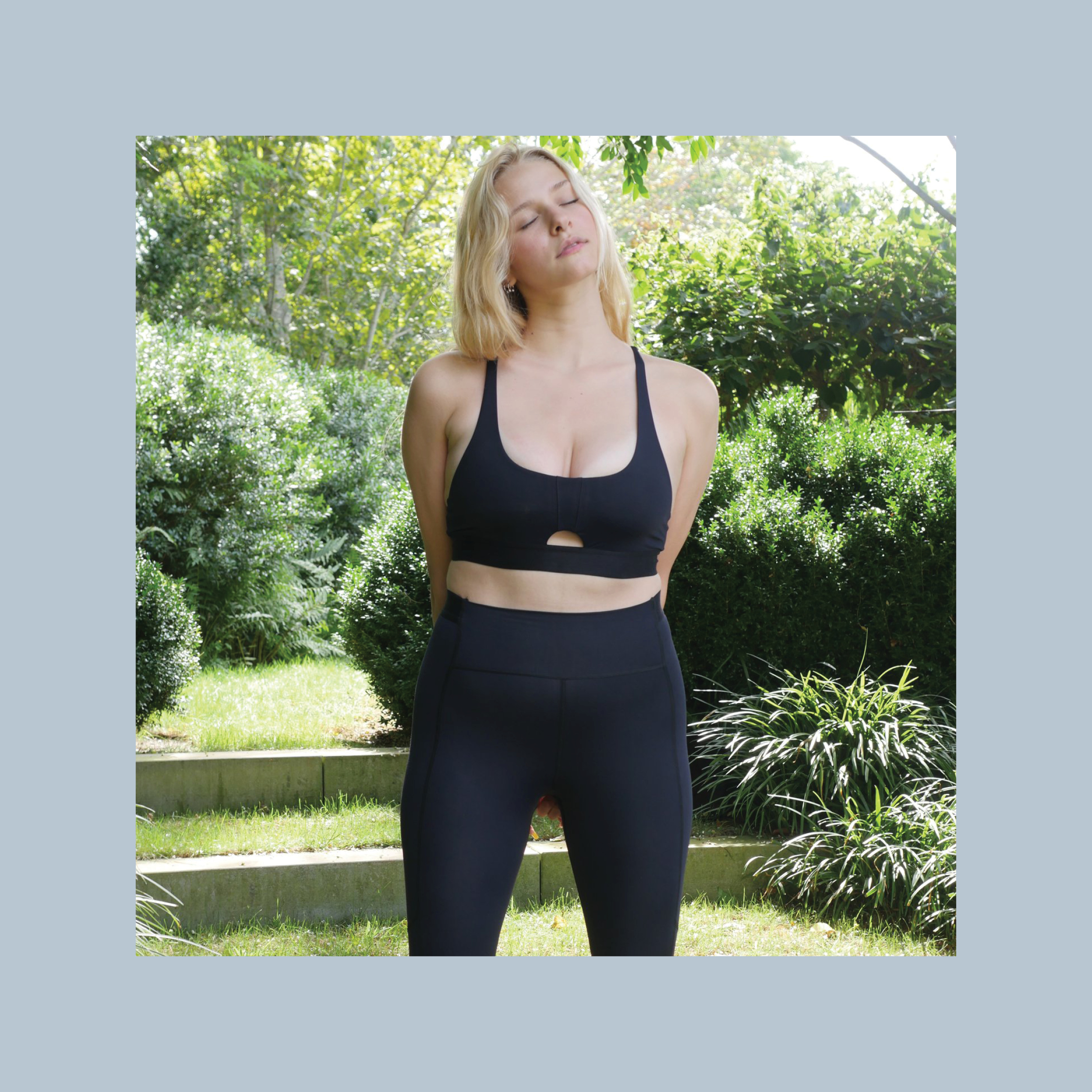 woa Keyhole Bra in Caviar and Free Throw Full Length Legging woa Keyhole Bra in Caviar and Free Throw Full Length Legging