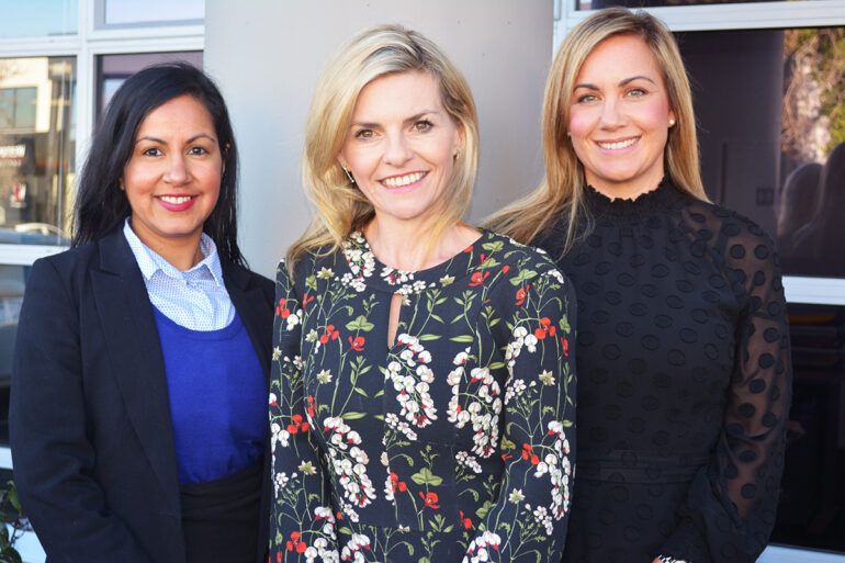 From left: Mobeena Hills (Branch manager Christchurch). Angela Parlane (Managing Director) and Natalie Tofilau (General Manager).