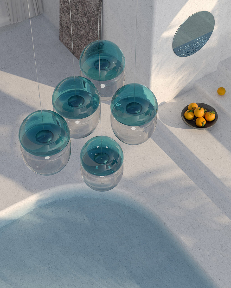 Dew & Drop Hand Blown Pendant Light, Occrum Studios