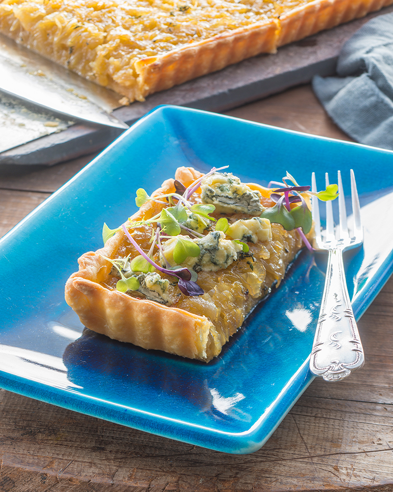 Caramelised Onion Thyme and Blue Cheese Tart