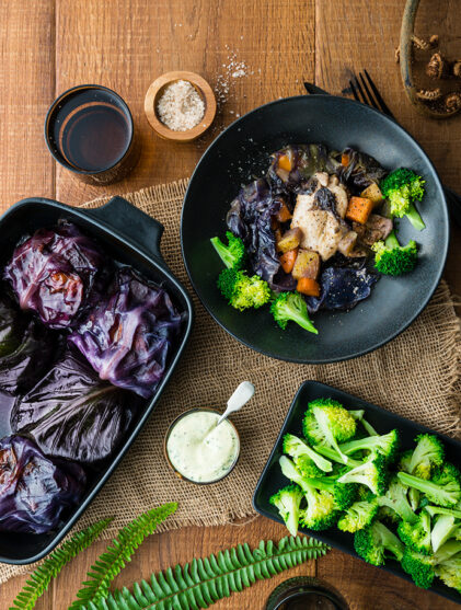 Stacey Morrison's Chicken Hāngī Parcels with Broccoli & Watercress Béarnaise