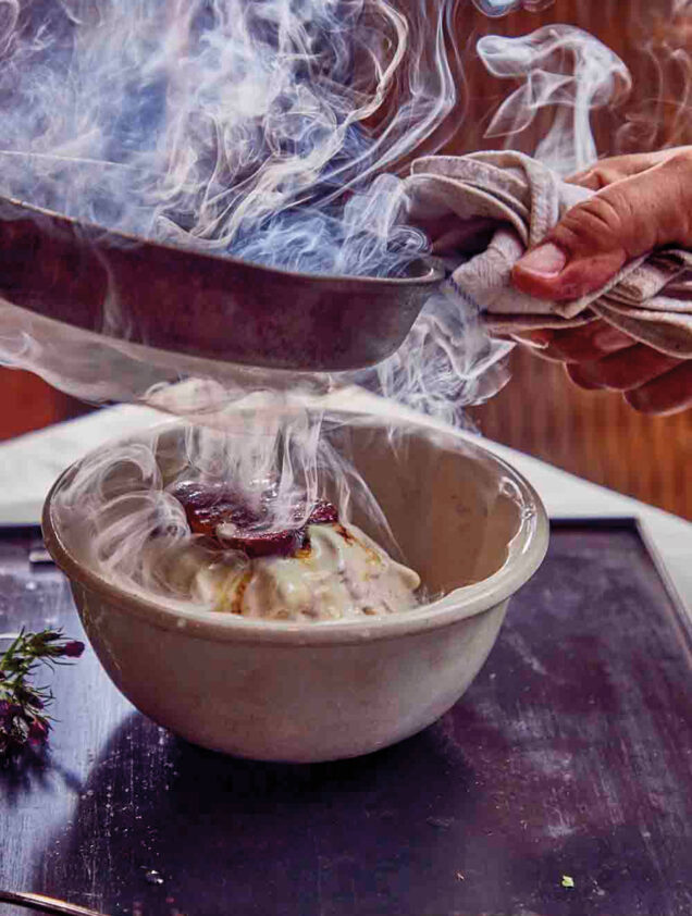 burnt cherries and ice cream