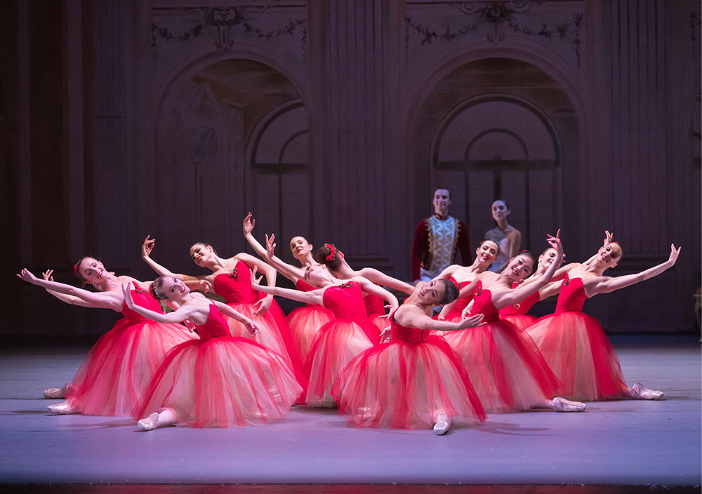 Artists of the RNZB in the Waltz of the Pohutukawa Flowers from The Nutcracker, 2018. Photo by Stephen A'Court