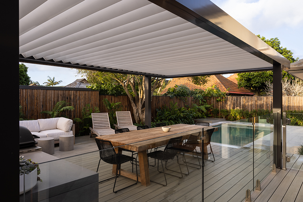 Explore the beauty of open-air living with Exo Louvre Systems.