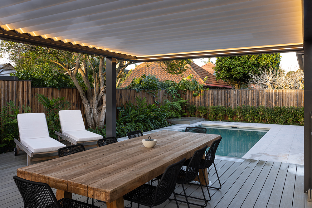 Explore the beauty of open-air living with Exo Louvre Systems.