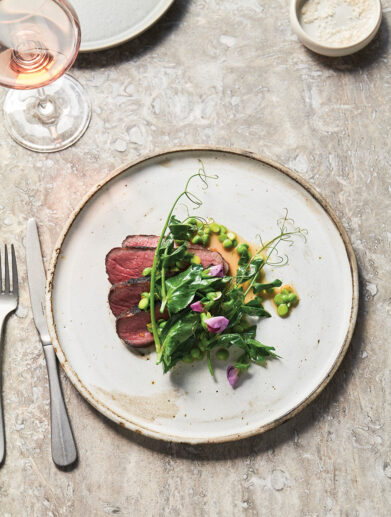 Lamb and Pea Shoots