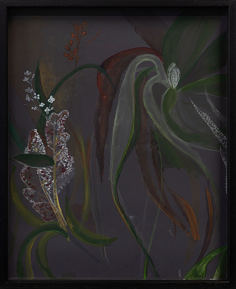 Julia Holderness, Mikoikoi (Libertia) & Kiekie, 2025, Watercolour & gouache on colourfix paper, 490 x 400mm_edit copy
